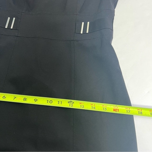 White House Black Market Womens Black Dress Sz 2 Silver Hardware 17” Back Zipper - Picture 10 of 12